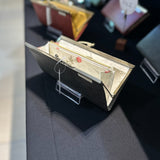 真紅のバラが印象的ながま口長財布 Ange グレー A05021