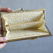 レモン色の花柄がきれいながま口長財布 Ange グレー A05050