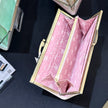 内側のチェリーピンクが華やかな薄くて軽いがま口長財布Luna 白 C01004