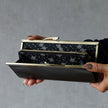 黒の花柄が美しい薄くて軽いがま口長財布Luna 黒 C05006