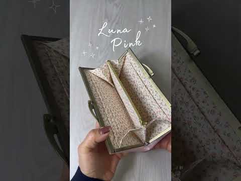 花柄 がま口長財布 Luna ピンク｜エナメル 薄型・軽量 日本製